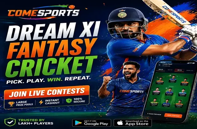 Cometest123 (come 123) fantasy cricket & matchday visual 1