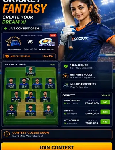 Cometest123 (come 123) fantasy cricket & matchday visual 3